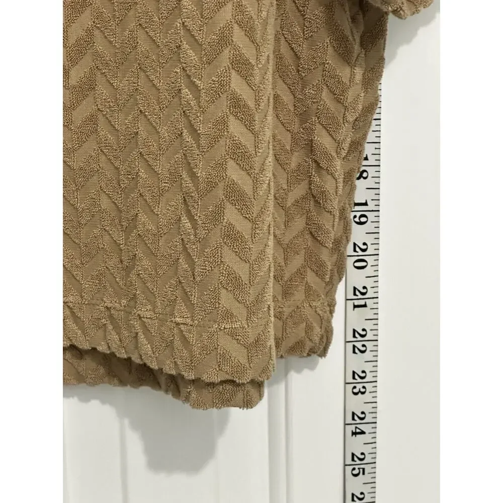 Nike Sportswear Everyday Modern Allover Boxy Top Camel Size Large Cheveron